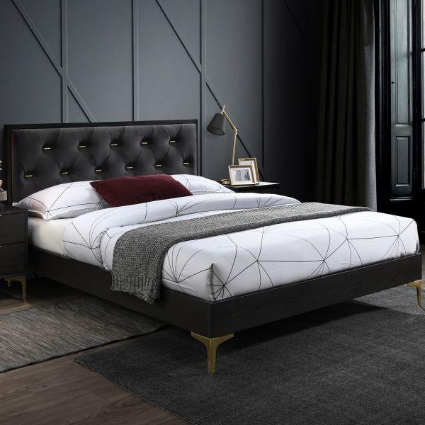 Double Bed Poem 3 | size: Length: 208cm, Width: 164.5cm, Height: 100cm | color: Gray | image: 1 | variant: 1012854