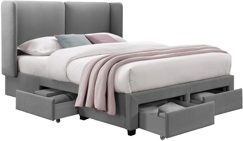 Double Bed Stockholm | size: Length: 218cm, Width: 175cm, Height: 114cm | color: Gray | image: 1 | variant: 1001774