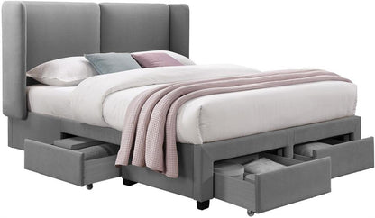 Double Bed Stockholm | size: Length: 218cm, Width: 175cm, Height: 114cm | color: Gray | image: 1 | variant: 1001774