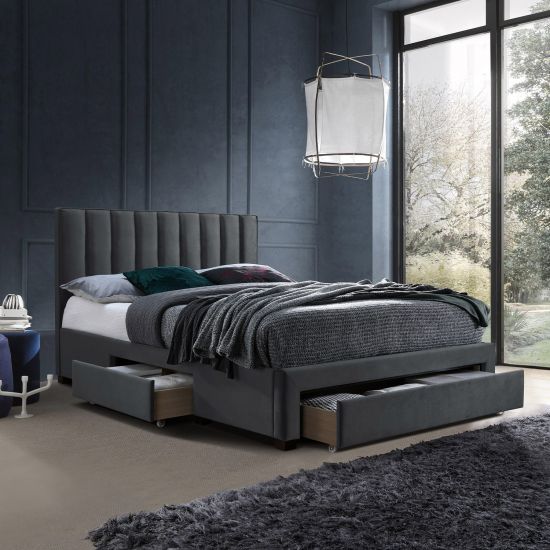 Double Bed Tenby | size: Length: 215cm, Width: 165cm, Height: 111cm | color: Gray | image: 1 | variant: 1001735