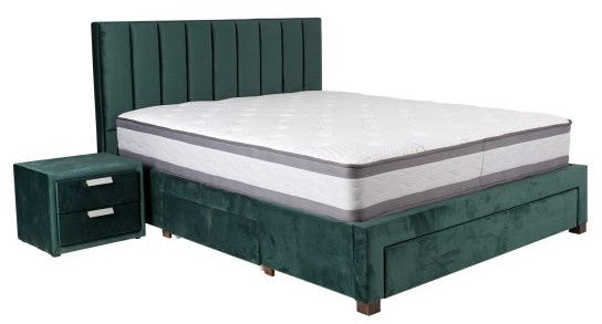 Double Bed Tenby | size: Length: 215cm, Width: 165cm, Height: 111cm | color: Green | image: 2 | variant: 1001733