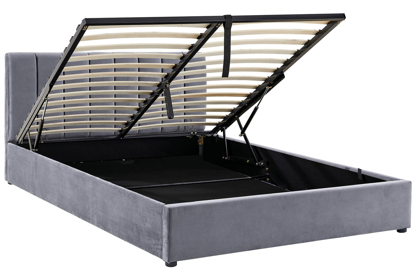 Double Bed West Aquila | size: Length: 215cm, Width: 147cm, Height: 79cm | color: Gray | image: 2 | variant: 1007887