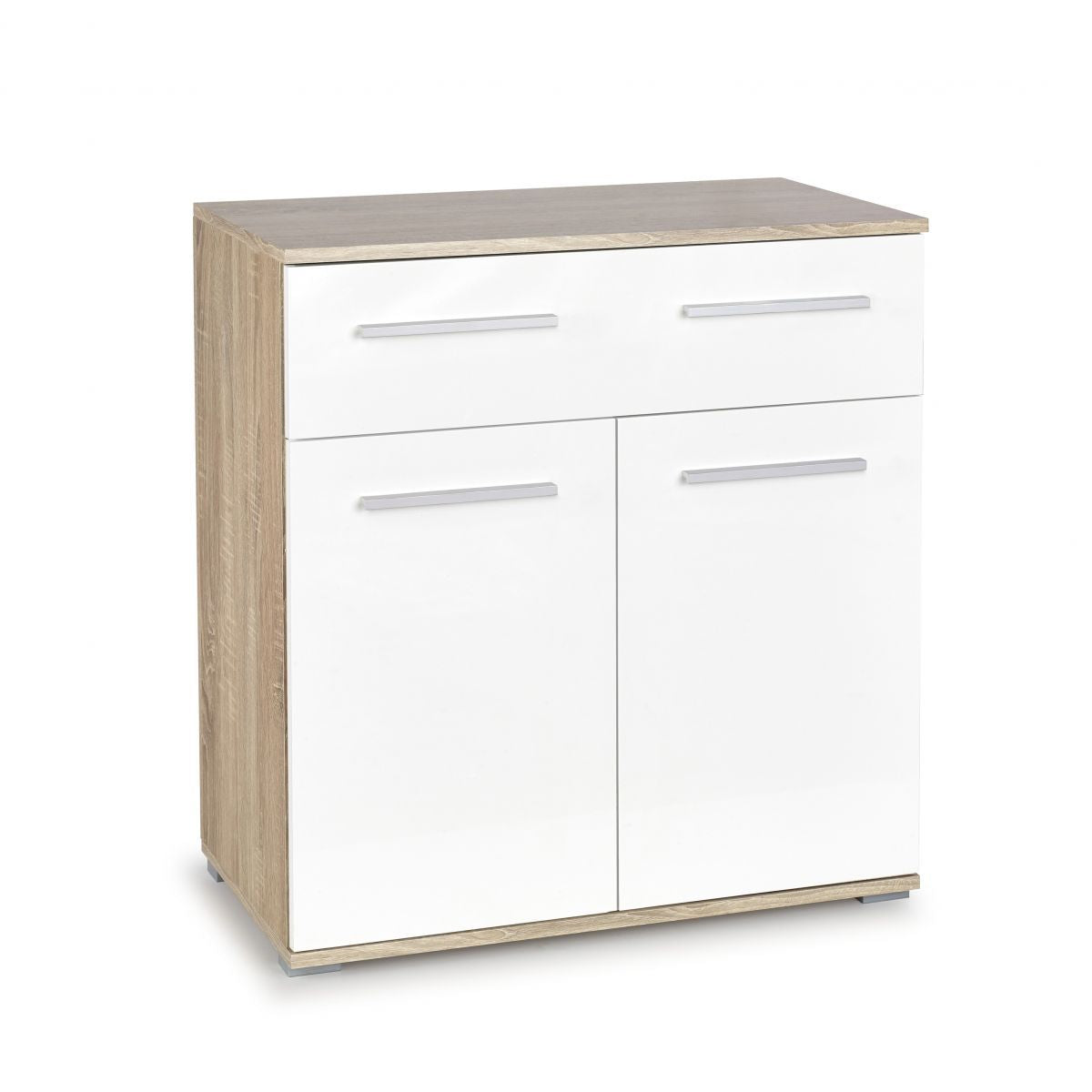 Dresser Copenhagen | size: Width: 77cm, Height: 82cm, Depth: 40cm | color: White/Oak | image: 1 | variant: 1001974