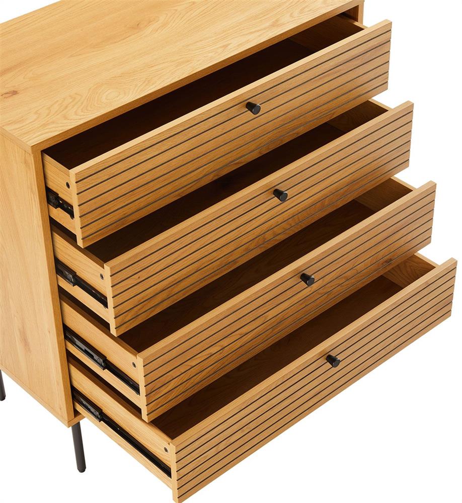 Dresser East Le Havre | size: Length: 40cm, Width: 80cm, Height: 85cm | color: Oak | image: 4 | variant: 1006346