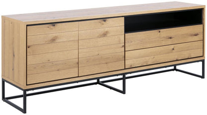 Dresser East Verona | size: Length: 45cm, Width: 198cm, Height: 76cm | color: Black/Oak | image: 1 | variant: 1005705