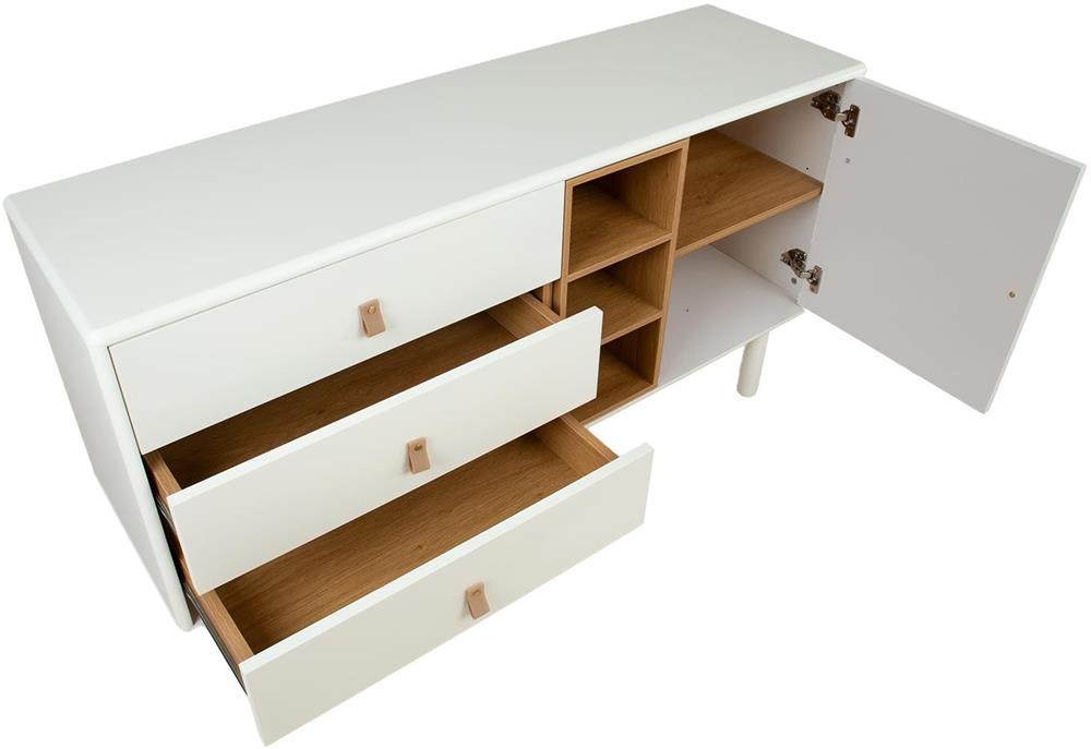 Dresser Leicester | size: Length: 40cm, Width: 140cm, Height: 75cm | color: White | image: 4 | variant: 1006329