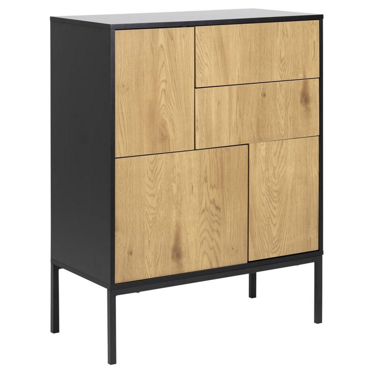Dresser Seaford | size: Width: 80cm, Height: 103cm, Depth: 40cm | color: Black | image: 1 | variant: 1010834