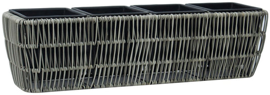 Flower Box Wicker 2 | size: Length: 57cm, Width: 16cm, Height: 16cm | color: Gray | image: 1 | variant: 1002976