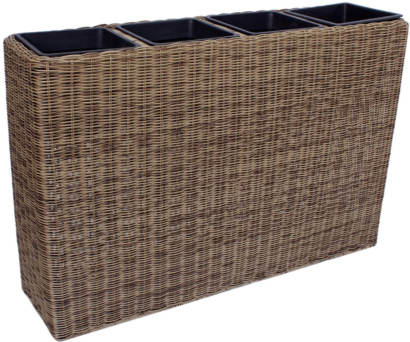 Flower Box Wicker 9 | size: Length: 77cm, Width: 22cm, Height: 80cm | color: Brown | image: 0 | variant: 1017681