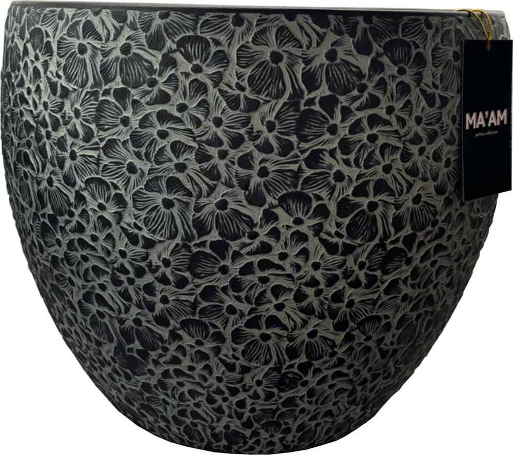 Flower Pot Brackley | size: Length: 44cm, Width: 44cm, Height: 36cm | color: Black/Grey | image: 1 | variant: 1000497