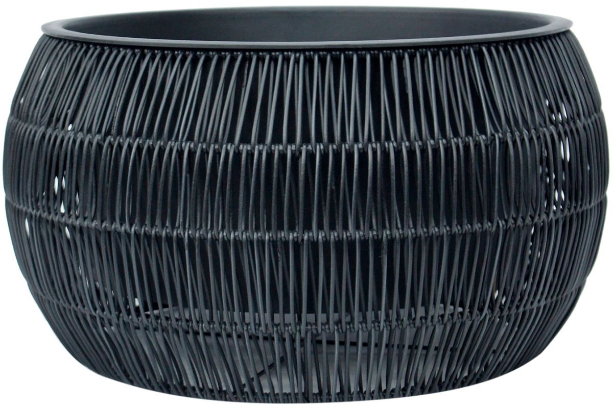 Flower Pot Didcot | size: Length: 48cm, Width: 48cm, Height: 26cm | color: Black | image: 1 | variant: 1000559