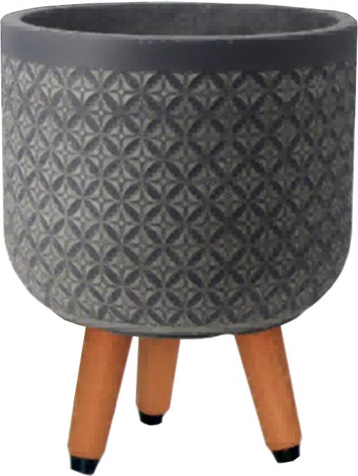 Flower Pot East Minsk | size: Length: 24cm, Width: 24cm, Height: 29.5cm | color: Gray | image: 1 | variant: 1006121