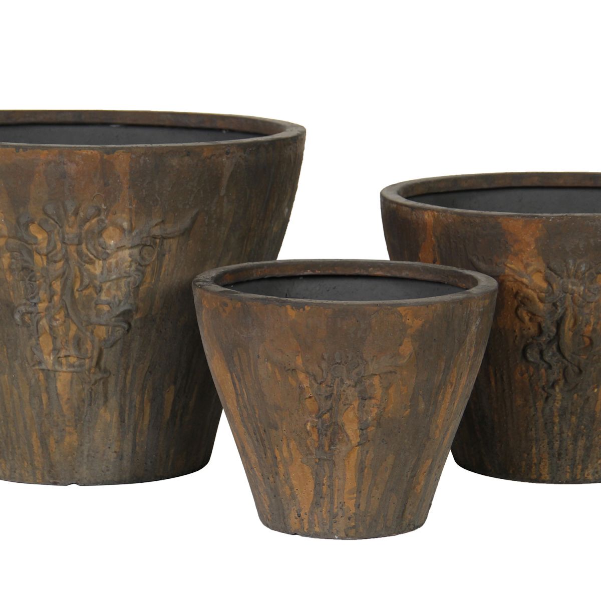Flower Pot East Thame | size: Length: 33cm, Width: 33cm, Height: 26cm, Diameter: 33cm | color: Brown | image: 3 | variant: 1005430