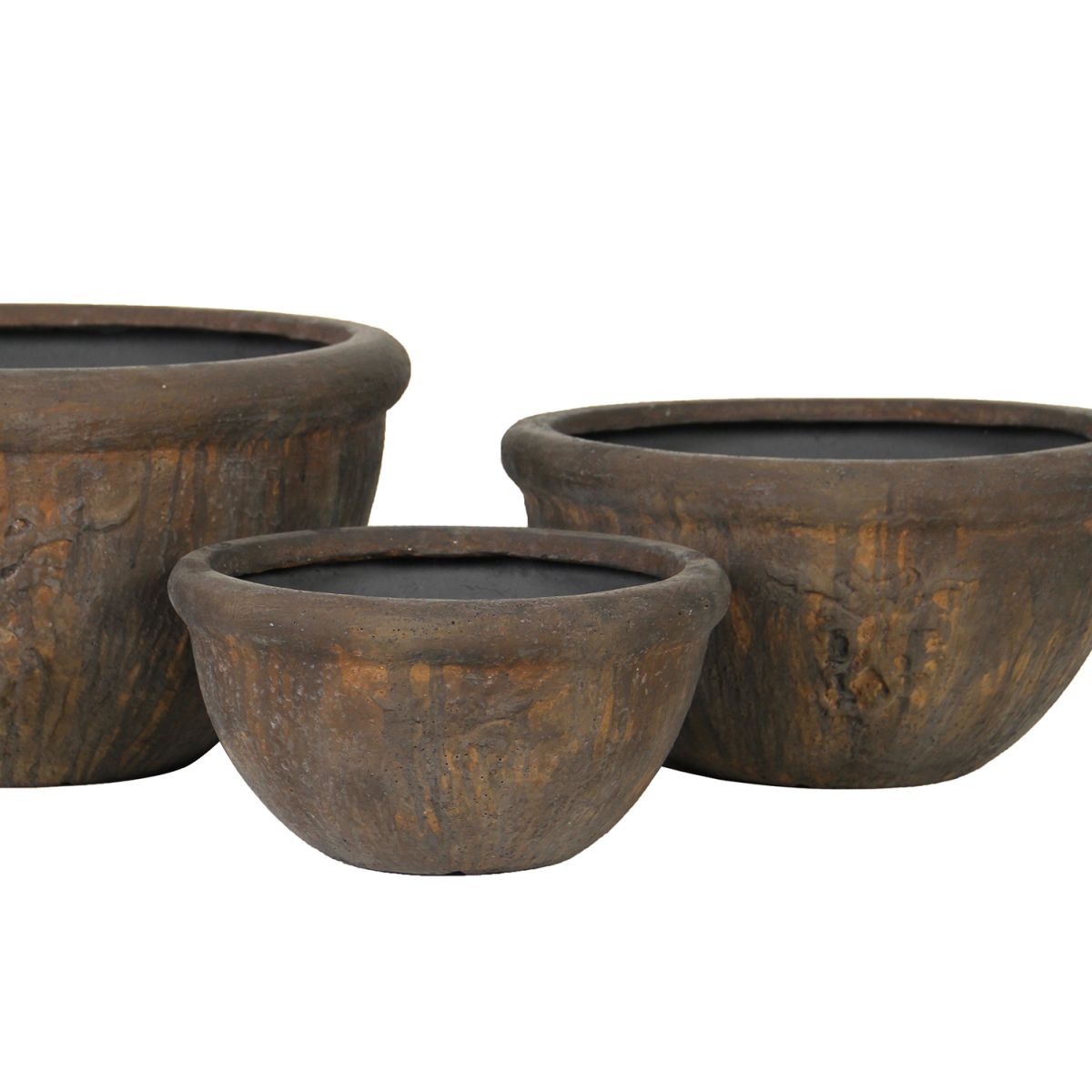 Flower Pot East Thame | size: Length: 38cm, Width: 38cm, Height: 20cm, Diameter: 38cm | color: Brown | image: 3 | variant: 1005432