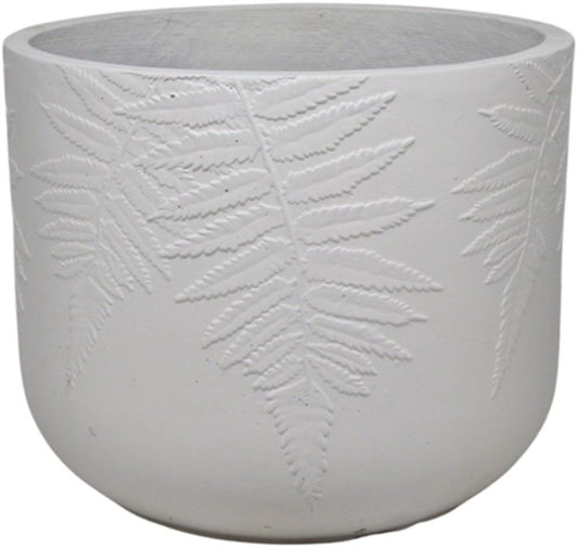 Flower Pot Fern 1 | size: Length: 37cm, Width: 37cm, Height: 30cm | color: White | image: 1 | variant: 1002500