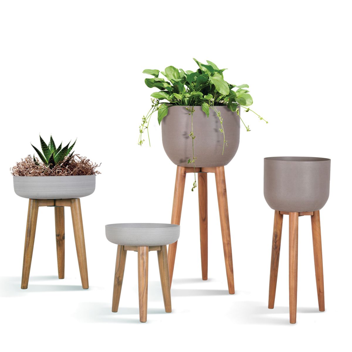 Flower Pot Norton | size: Length: 39cm, Width: 39cm, Height: 51cm, Diameter: 39cm | color: Gray | image: 2 | variant: 1005453