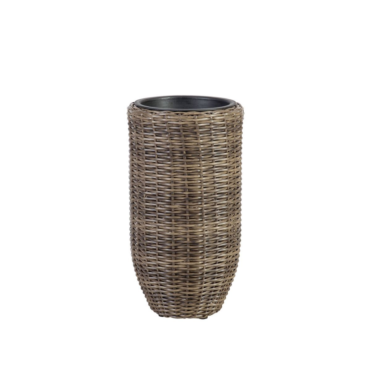Flower Pot Wicker 16 | size: Length: 28cm, Width: 28cm, Height: 51cm | color: Brown | image: 1 | variant: 1010705