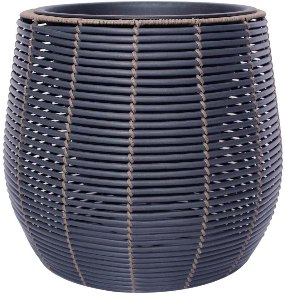 Flower Pot Wicker 37 | size: Length: 45cm, Width: 45cm, Height: 40cm | color: Black | image: 1 | variant: 1017710