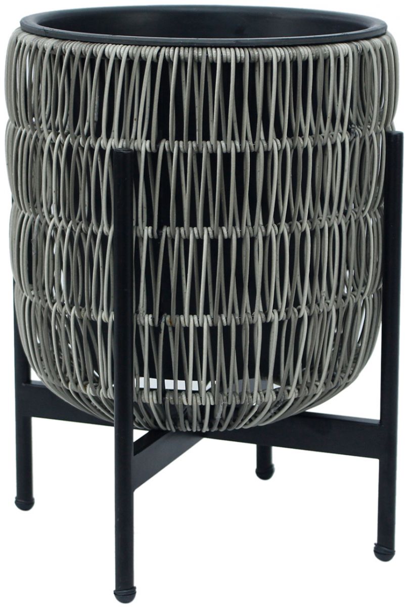 Flower Pot Wicker 5 | size: Length: 30cm, Width: 30cm, Height: 38cm | color: Gray | image: 1 | variant: 1002433