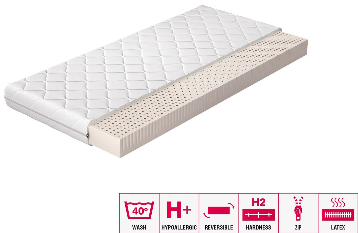 Foam Mattress West Bordeaux 15 | size: Length: 200cm, Width: 140cm | image: 2 | variant: 1014481