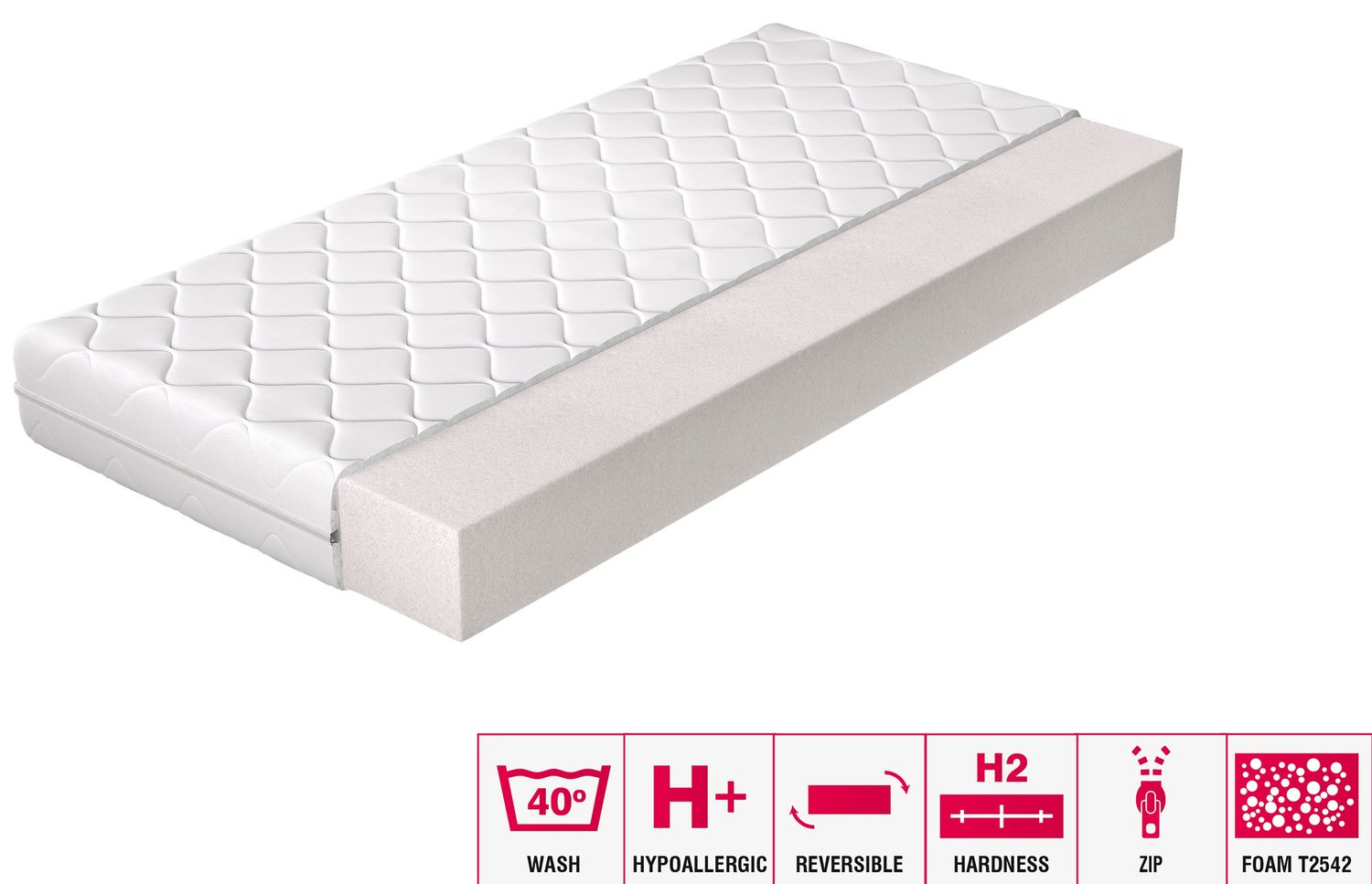 Foam Mattress West Porth 15 | size: Length: 200cm, Width: 140cm | image: 2 | variant: 1014754