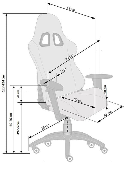 Gaming Chair Drake 1 | size: Width: 69cm, Height: 127cm, Depth: 62cm | color: Black/Red | image: 2 | variant: 1014082