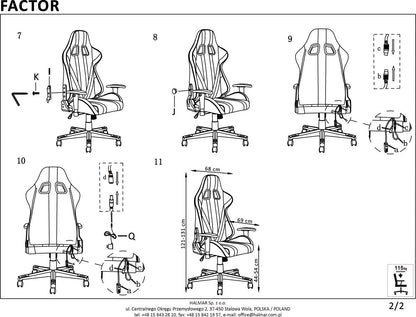 Gaming Chair East Tamworth | size: Width: 68cm, Height: 121cm, Depth: 69cm | color: Multicolored | image: 10 | variant: 1007047