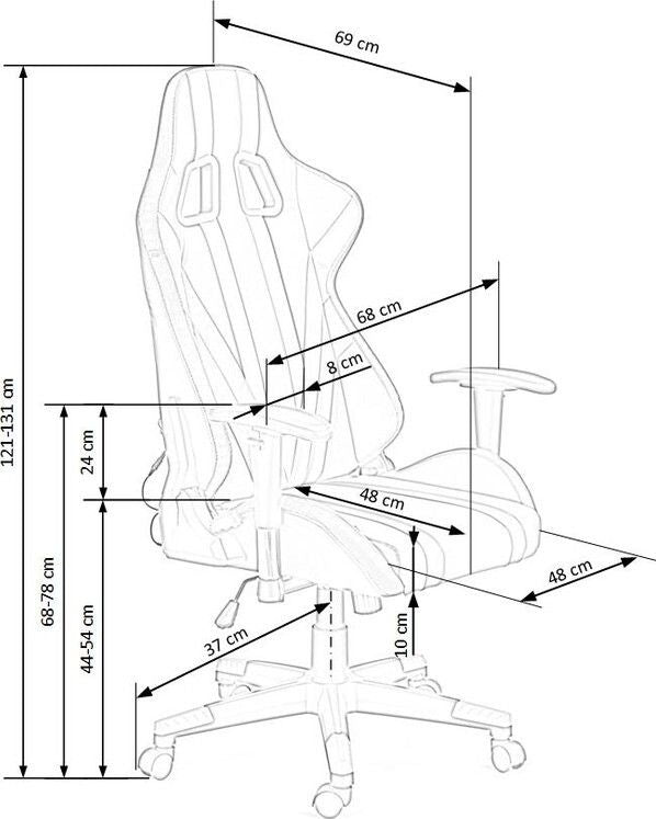 Gaming Chair East Tamworth | size: Width: 68cm, Height: 121cm, Depth: 69cm | color: Multicolored | image: 8 | variant: 1007047