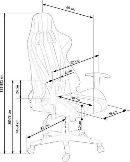 Gaming Chair East Tamworth | size: Width: 68cm, Height: 121cm, Depth: 69cm | color: Multicolored | image: 8 | variant: 1007047