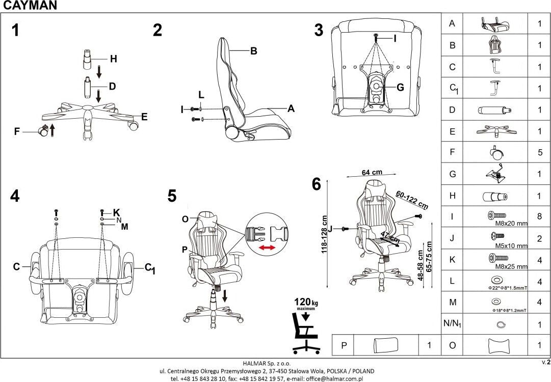 Gaming Chair West Exeter | size: Width: 64cm, Height: 128cm, Depth: 60cm | color: Blue | image: 6 | variant: 1007076