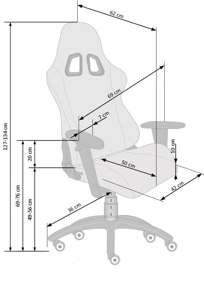 Gaming Chair West Winchester | size: Width: 69cm, Height: 127cm, Depth: 62cm | color: Black/Red | image: 2 | variant: 1007422