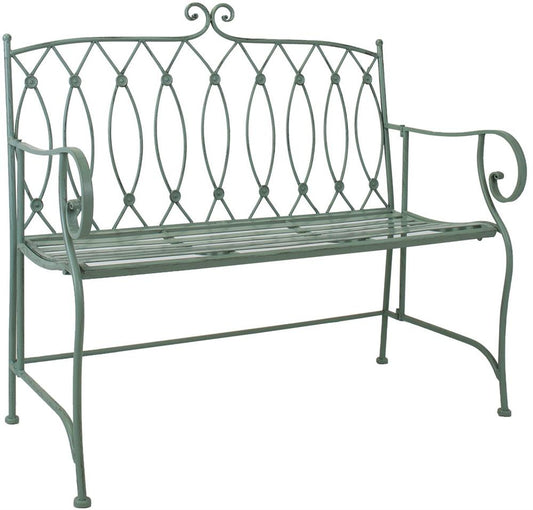 Garden Bench East Salisbury | size: Length: 55cm, Width: 104cm, Height: 95.5cm | color: Green | image: 1 | variant: 1006252