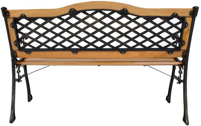 Garden Bench East Valladolid | size: Length: 61cm, Width: 126cm, Height: 84.5cm | color: Black/Oak | image: 3 | variant: 1006254
