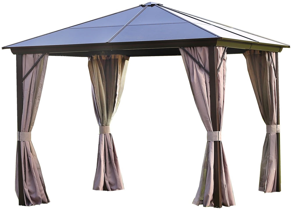 Garden Canopy Sunset 1 | size: Length: 300cm, Width: 300cm, Height: 267cm | color: Brown/Beige | image: 1 | variant: 1012911