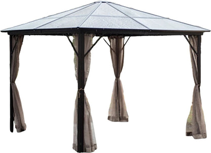 Garden Canopy Weybridge | size: Length: 300cm, Width: 300cm, Height: 263cm | color: Brown/Beige | image: 1 | variant: 1000702