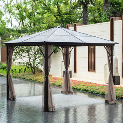 Garden Canopy Weybridge | size: Length: 300cm, Width: 300cm, Height: 263cm | color: Brown/Beige | image: 2 | variant: 1000702