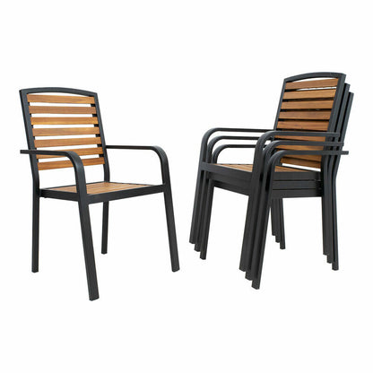 Garden Chair East Mulhouse | size: Width: 56cm, Height: 93.5cm, Depth: 60.5cm | color: Brown/Black | image: 4 | variant: 1006451