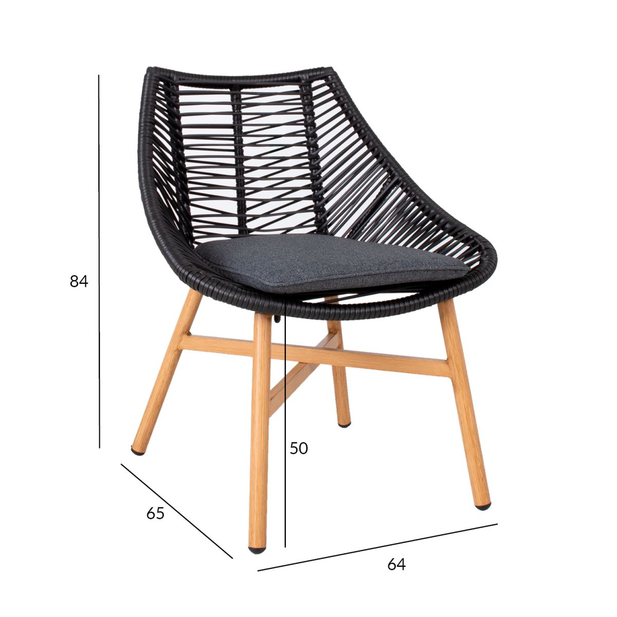 Garden Chair East Perth | size: Width: 64cm, Height: 84cm | color: Black | image: 2 | variant: 1005180