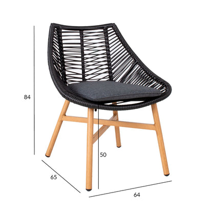 Garden Chair East Perth | size: Width: 64cm, Height: 84cm | color: Black | image: 2 | variant: 1005180