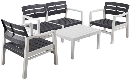 Garden Furniture Set East Aberdare | color: White/Black | image: 1 | variant: 1005647