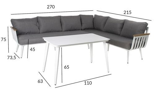 Garden Furniture Set East Braemar | color: White | image: 3 | variant: 1004841