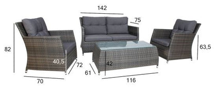 Garden Furniture Set East Denbigh | color: Brown/Grey | image: 4 | variant: 1005554