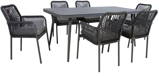 Garden Furniture Set East Holywell | size: Length: 90cm, Width: 180cm, Height: 75cm | color: Gray | image: 0 | variant: 1005871