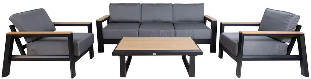 Garden Furniture Set Felino | color: Oak/Grey | image: 1 | variant: 1017553