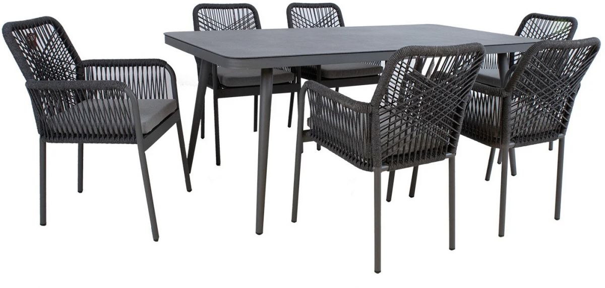 Garden Furniture Set Hela 3 | size: Length: 90cm, Width: 180cm, Height: 75cm | color: Gray | image: 0 | variant: 1012863