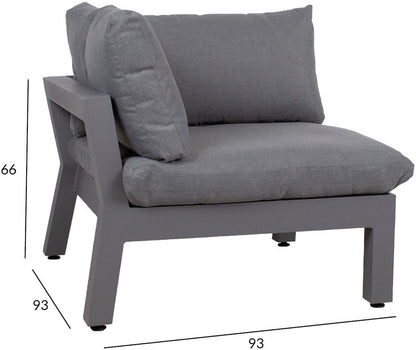 Garden Modular Sofa East Slough | size: Width: 93cm, Height: 66cm, Depth: 83cm | color: Gray | image: 4 | variant: 1006245