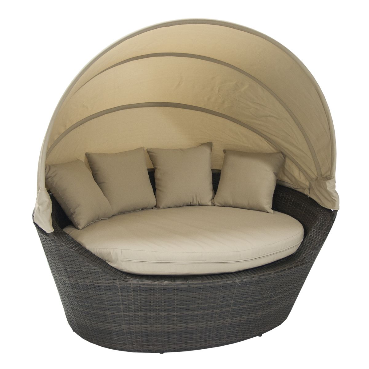 Garden Sofa Long Eaton | size: Length: 160cm, Height: 70cm, Depth: 130cm | color: Brown | image: 1 | variant: 1005217