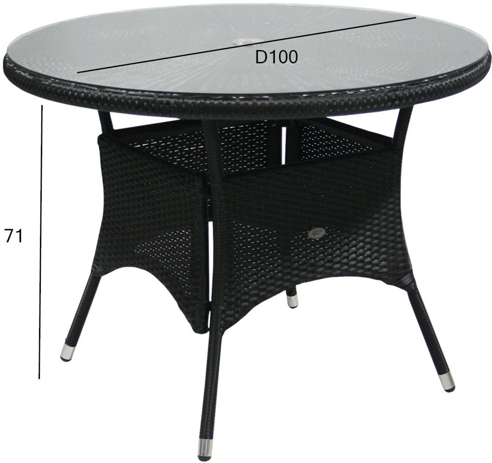 Garden Table Didcot | size: Height: 71cm, Diameter: 100cm | color: Black | image: 2 | variant: 1006068
