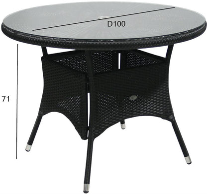 Garden Table Didcot | size: Height: 71cm, Diameter: 100cm | color: Black | image: 2 | variant: 1006068
