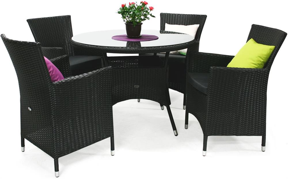 Garden Table Didcot | size: Height: 71cm, Diameter: 100cm | color: Black | image: 3 | variant: 1006068
